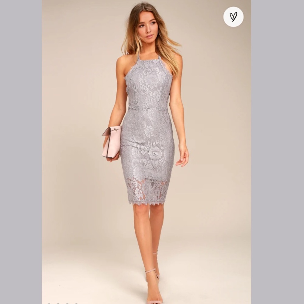 Lulu's Lavender Lace Midi Dress